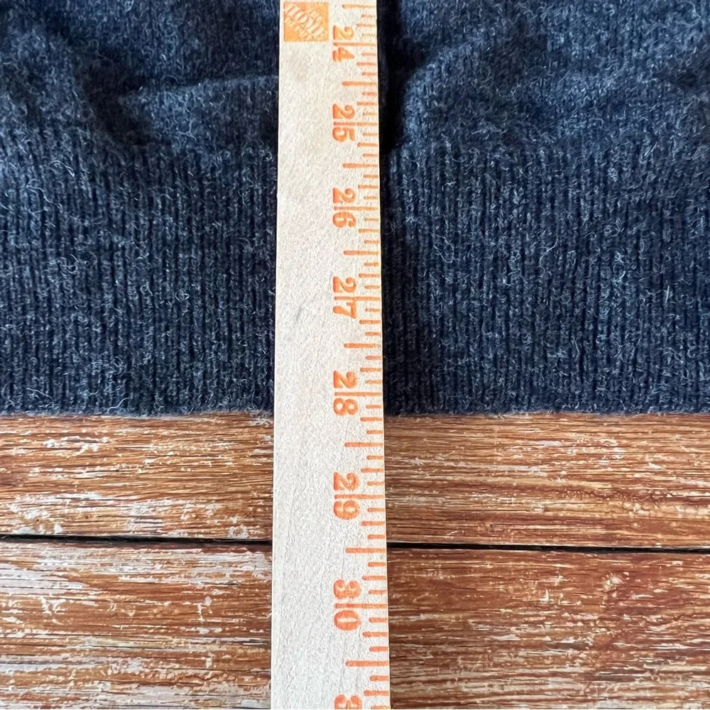 Vintage LL Bean Virgin LambsWool V-Neck Sweater Gray Made in USA XL Tall 1980s